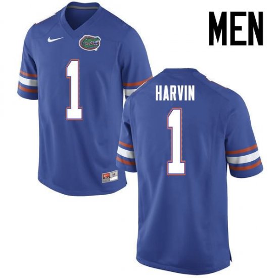 Men's Florida Gators #1 Percy Harvin NCAA Nike Blue Authentic Stitched College Football Jersey DWI6062KE